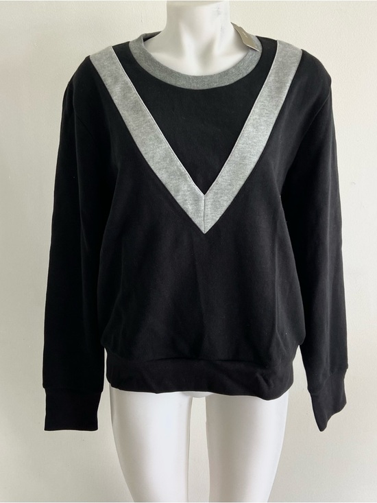 J. Crew Sweaters - J. Crew Black Sweatshirt with Light Gray V-Neck Trim